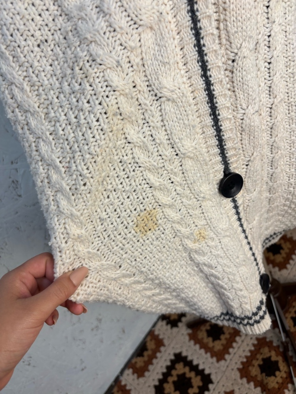 Taylor Swift FolkLore Cream Grey Oversized Knit Cardigan Merch 3XL/4XL - Picture 3 of 8